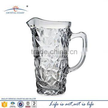 decorative glass water pitcher; wholesale large 1.2L world cup ice beer pitcher