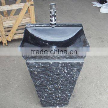 Nero Marquina Marble Pedestal Sink Free Standing Sink photo-4