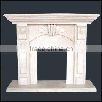 Natural Marble Floral Fireplace Flame
