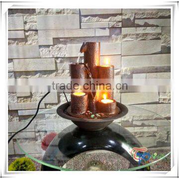 3 Tea Light Candle Holders Cascading Indoor Tabletop Water Fountain photo-2