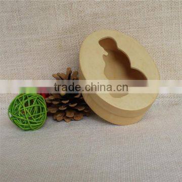 Oval laser cut decor balsa wood box for gift