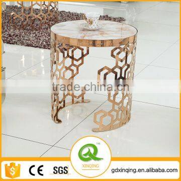 D403 Round Marble Rose Gold Bar Counter Designs