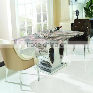 TH337 Stainless Steel Marble Top Dining Table for Sale