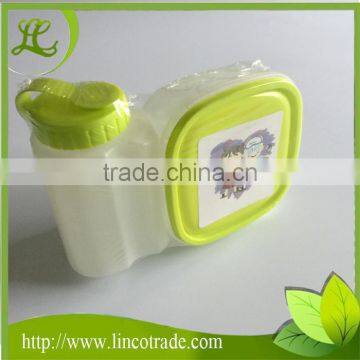 Plastic Children Lunch Box and Bottle Set