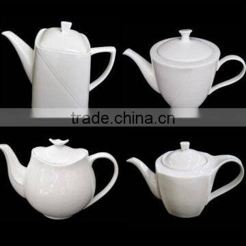 white 500ml porcelain tea pot, restaurant tea pots with logo printing