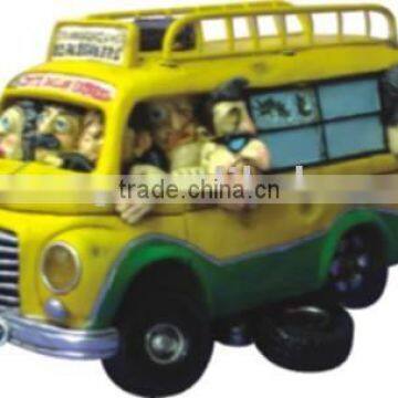 Polyresin Yellow Car Model For Home Decoration