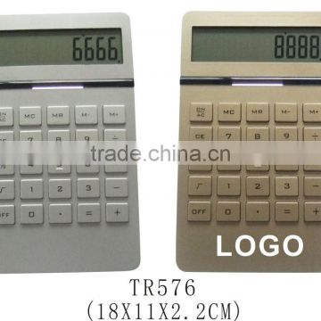 Plastic desktop electronic logo printed calculator with led light