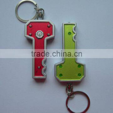 Key shape mini different colors LED light keychain