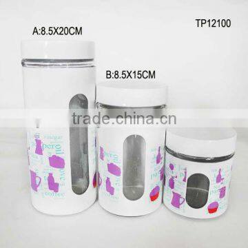 homeware white spraying plastics stocked glass candy jar