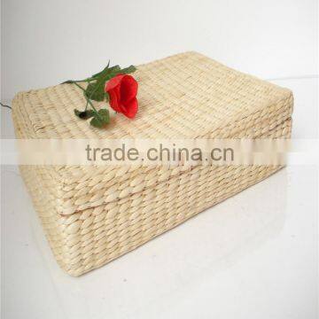 Linyi County Lucky Weave Corn Husk Storage Basket With Lid photo-3