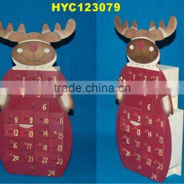 custom reindeer shaped wooden Christmas advent calendar