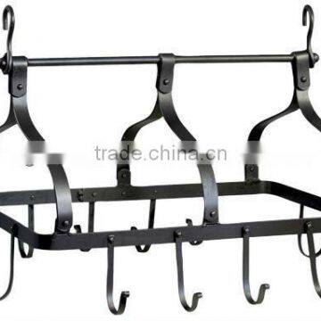 wrought iron kitchen hanging pot rack