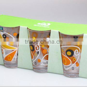 Gift Glass Machine Made Gift Tumbler High Temperature Printed Glass Gift Glass Cups