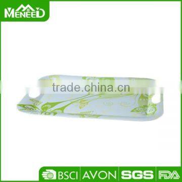 Promotion Snowflake & Tree Printed X'mas Banquet Serving Trays, Anti-slip Christams Party Melamine Plastic Food Tray With Handle photo-5