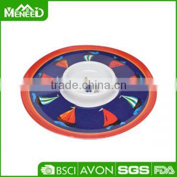 Sailing ship 13inch melamine kitchen circular rolling tray