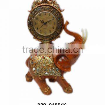 Resin elephant clock for home decor