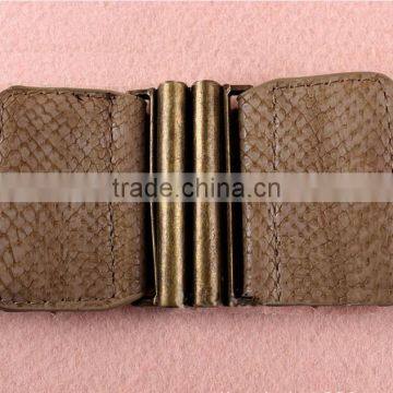 Wholesale Decorative Alloy Buckle Women Lady Snake Pattern Wide PU Waist Belt photo-2