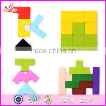2017 Best Design Classic Building Toys Wooden Tetris Game for Kids Education W14A169 photo-5