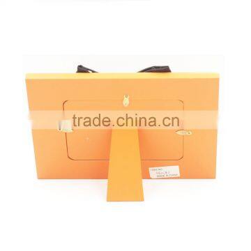 Wood Butterfly 9-1/2" x 1/2" x 6-3/4" Orange Button Harvest Festival and Thanksgiving Day Picture Photo Frame