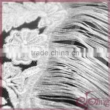 New Arrival Fringe Fabric With Flower Mofif in Slant Stripe photo-2