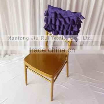 Fancy Chiavari 3D Taffeta Chair Cap/Chair Hood Purple Wafer & Cream Leaf 2 Color For Customs Choice photo-5