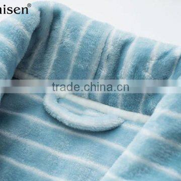 Alli Baba Com Light Navy Brushed Coral Fleece Men Bathrobes photo-3