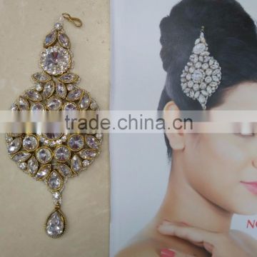 JHOOMAR JHUMAR side passa TIKA PEARL crystal hair accessory