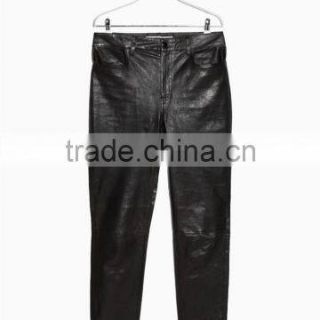 Ladies Black Faux Leather Leggings Slim Fit High-waist Leather Trousers photo-4