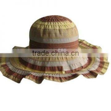 Ribbon Bucket Hats With Roll Brim