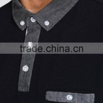 MGOO 100% Cotton Polo Shirts For Men Color Combination Collar Design Polo Shirt With Chest Pocket photo-5
