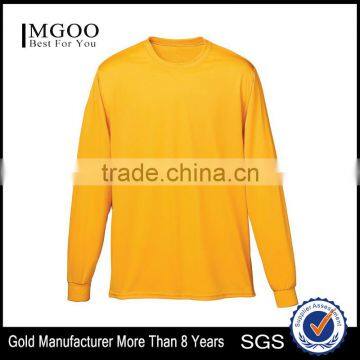 Wicking Long Sleeve T-Shirt For Youth Self-Fabric Collar And Cuffs Training Tee 100% Polyester Wicks Moisture Sport Wear