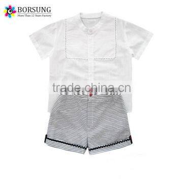 2PCS Children Frocks Designs Cotton/Linen Shorts Outfits Kids Clothes Sets Baby Boys Boutique Clothing Sets photo-1