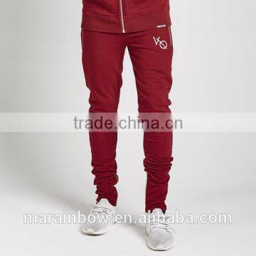 Essential Fitness Blood Red Tapered Gym Sweatpants Men Joggers Cotton Fleece Jogger Pants OEM Wholesale