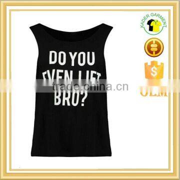 custom running tank top cheap loose pattern printed tank top