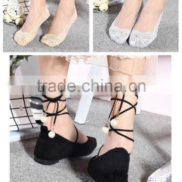 WS-15 Sexy Women Ladies Lace Cotton Anti Skid No Show Low Cut Footsies Boat Socks Bandage Ankle High Socks Mesh Fish Net Socks photo-4