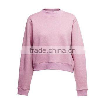 Custom fashion hot selling crop womens sweatshirt without hood