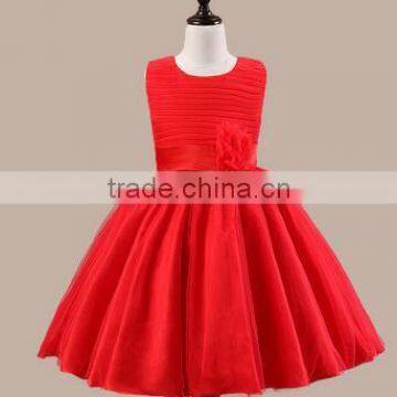 Wholesale European Kids Wear 2015 Spring Red Flower Girl Dress Sewing Patterns photo-2