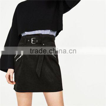 2017 OEM Spring Cool Girls Mini Corduroy Skirt With Adjustable Belt photo-3