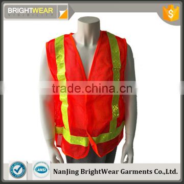 Polyester night work traffic safety vest CSA Z96 reflective warning vest