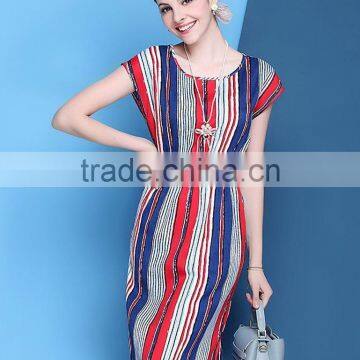 Womens Good Sale Low MOQ High Quality Sleeveless Elastic Band Waist Strip Long Dress photo-2