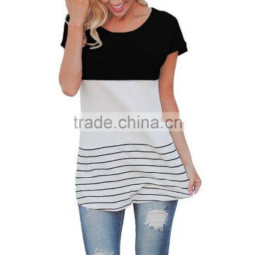Custom fashion ladies short sleeve blouses for wholesale 2017