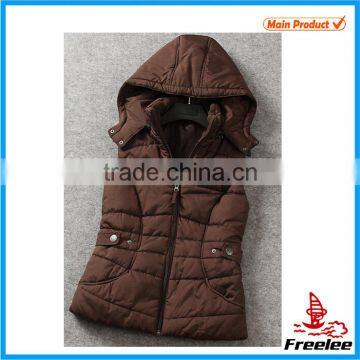 2015 Women Winter Vest with Detachable Hood