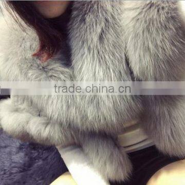 Hot fashion lady triangle natural rabbit fur knitting modern cape shawl