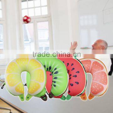 Fruit U Shaped Pillow Cushion Nanoparticles Neck Pillow Car Travel Realxation Pillow Watermelon for Office Home Gift photo-2