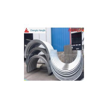 Half round galvanized corrugated steel pipe culvert