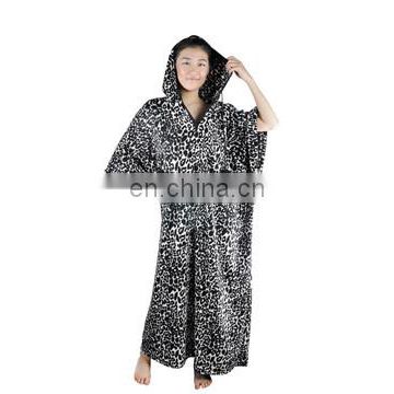 Autumn/Winter fashion animal print warm long fleece bathrobe