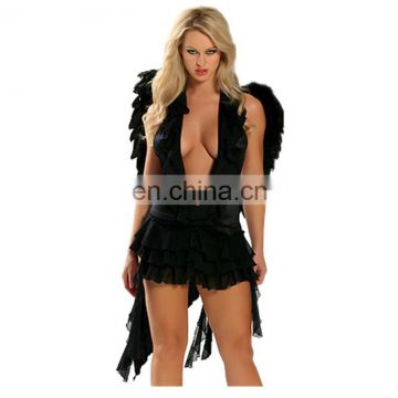 Wholesale Cosplay costumes elgant black sexy angel costume AGC031