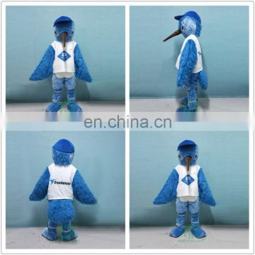 HI CE customized big bird mascot costume for adult size,long fur blue mascot costume with high quality