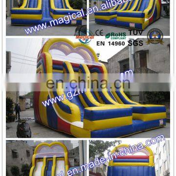 inflatable dry double lane stair slide for sale