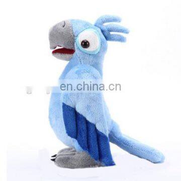 10inch plush and stuffed soft toy light blue standing plush parrot